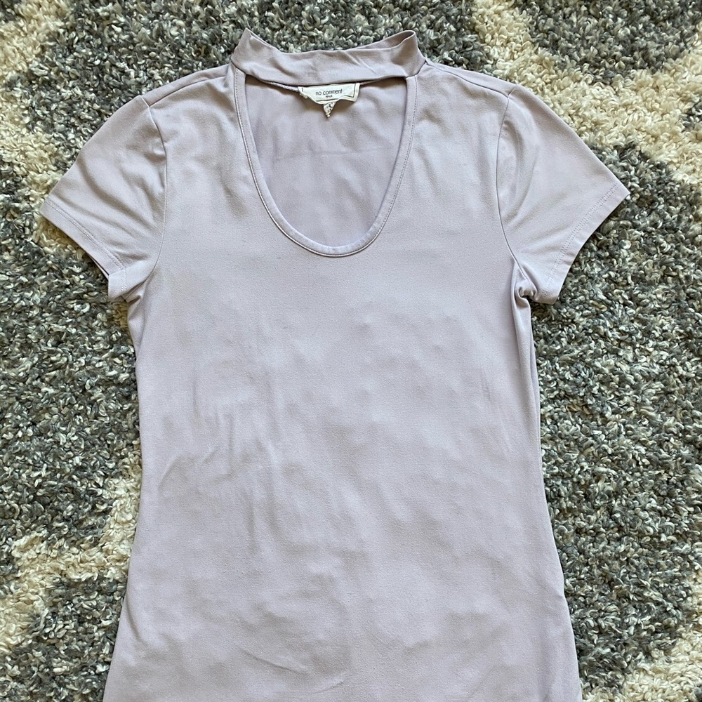 Lavender Choker Cutout T-Shirt